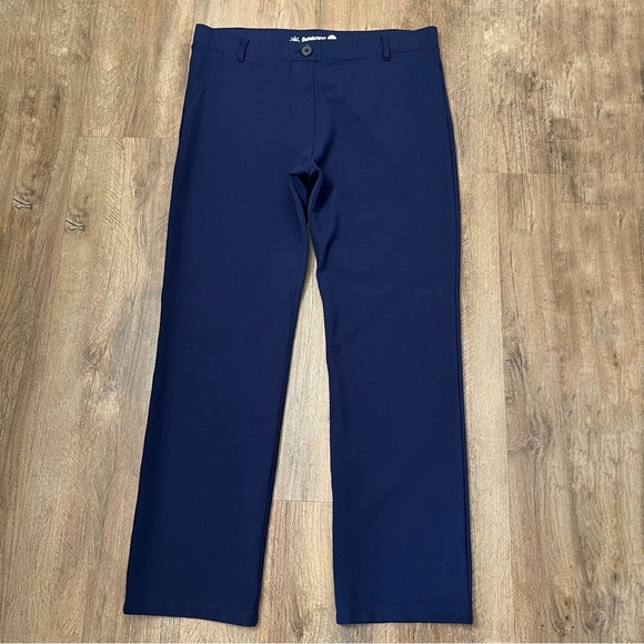 Betabrand Straight-Leg Classic Dress Pant Yoga Pants in Navy Blue - Picture 4 of 12
